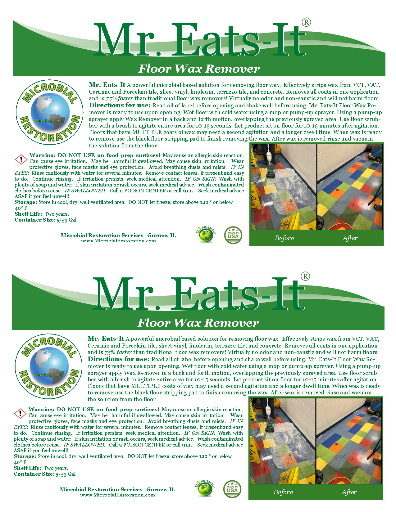 BioSafe Mr. Eats-It (Acrylic) Floor Finish Stripper/Remover
